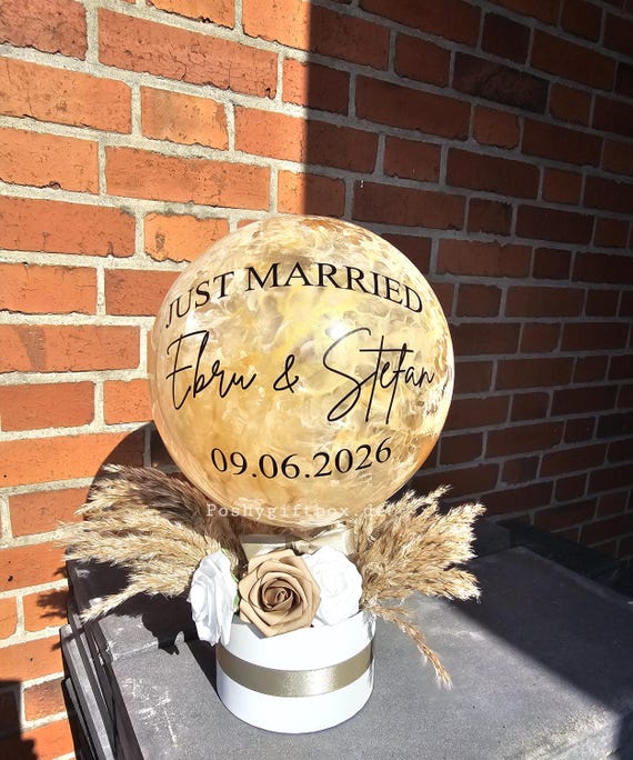 Ballon mit  Acrlyfarben /Geschenk Hochzeit,Geburtstag,Abschluss,Abschied/Personalisierter  Ballon/Individuelles Geschenk/Partydekoration