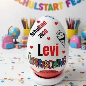 Personalisiertes XXL berraschungsei zur Einschulung /Schulkind Überraschungsei/Abschiedsgeschenk Schule/1.Klasse Geschenk/9 Designs 3