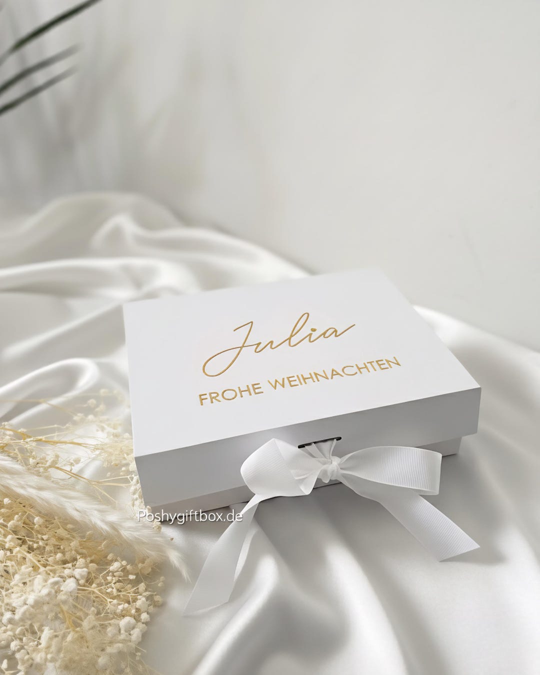 Hallmark Geschenkbox Mit Schleife – 10,2 Cm, Grau-weiß, Mit Papierfüllung