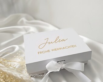 Magnetisch Geschenkbox personalisiert/Mit Schleife/Luxus Geschenk Box/Geburtstags ,Weihnachten,Hochzeit/Brautjungfer Geschenk Box/3 Farben