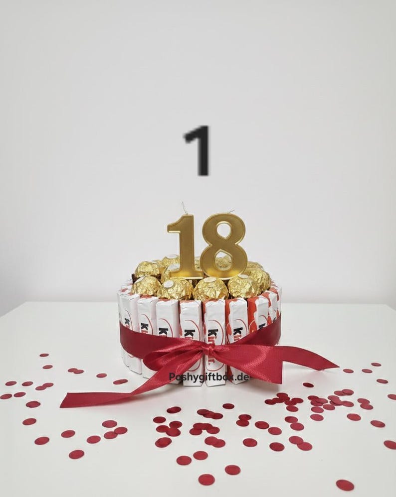 Kinderriegel Torte/Pralinen Torte/, Geburtstagstorte mit Zahl/4 VARIANTEN/ 1