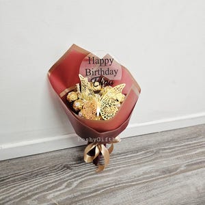 Pralinenstrauß mit Trockenblumen /Geburtstagsgeschenk,Weihnachtsgeschenk,Muttertag,Valentinstagsgeschenk /Essbarer Blumenstrauß image 9