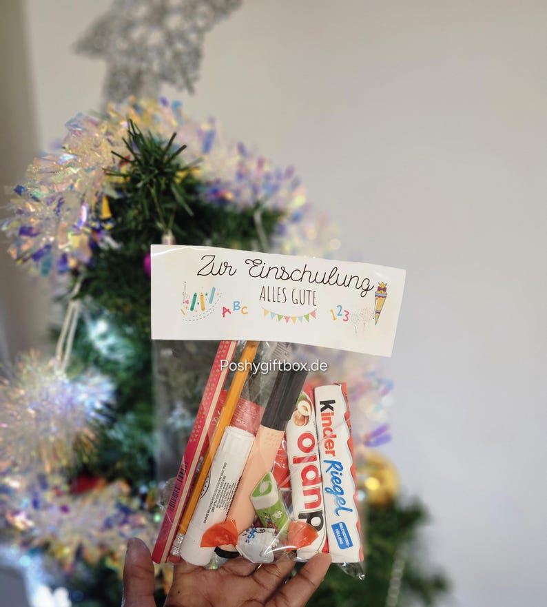 Schulkind Geschenktüte/Einschulung Geschenkverpackung /Schulstart/Schultüte befüllt/Mitbringsel/Abschiedsgeschenk Kindergarten/5.Klasse image 1