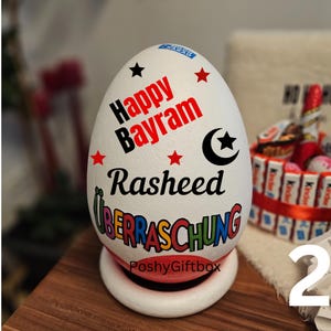 XXL personalisiertes Überraschungsei Eid Mubarak /Ramadan Geschenk/Ü-Ei Happy Bayram/Islamisches Geschenk/hayirli Bayramlar/ 2