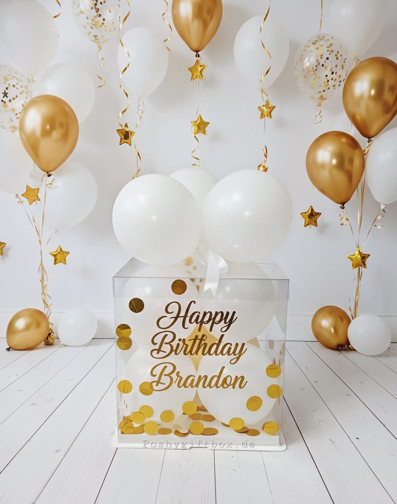 Ballon personalisiert/Personalisierte Ballonbox/Geldgeschenk Verpackung/Geschenkbox Verschiedene Größen/Geschenkverpackung/Luftballons image 2