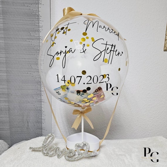 Geldgeschenk Ballon/Hochzeitsgeschenk/Geschenk Verlobung, Muttertag,Vatertag,Taufe,Kommunion,Jugendweihe/Geldgeschenk Verpackung Geburtstag