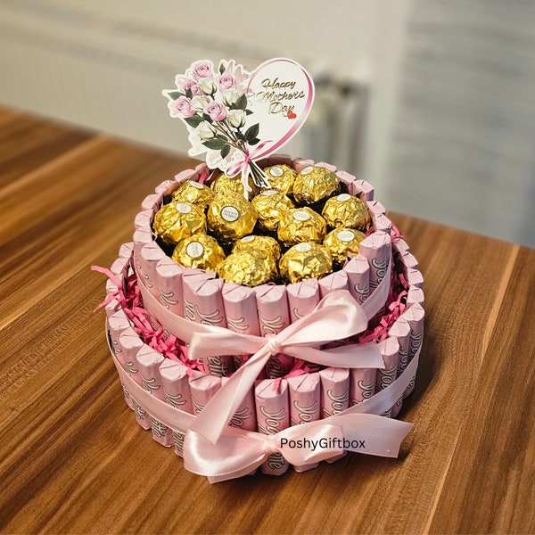 Yogurette Geschenk/ Pralinen Torte mit Wellness Produkte/ Pralinentorte/Yogurette Geschenk mit Ferrero Rocher Pralinen/ Geburtstagstorte