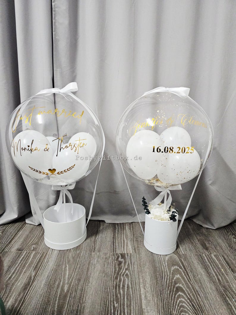 Ballongeschenk HOCHZEIT/Geschenk zum Hochzeitstag/Verlobungsgeschenk/Just Married/Hochzeitsgeschenk/Ballongrüß /Geldgeschenk Hochzeit image 8