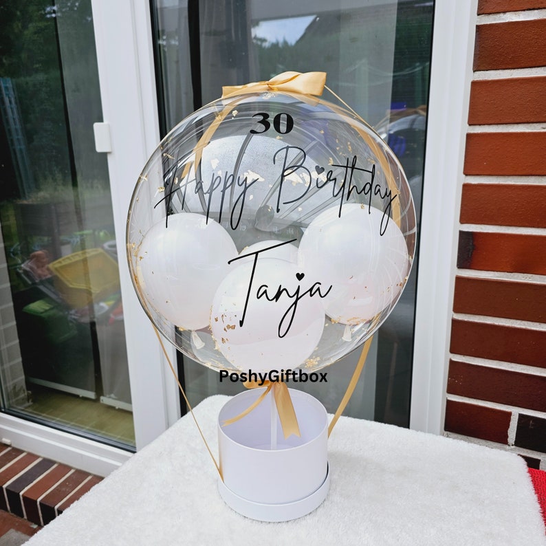 Ballon Geschenk mit Schokoladen und Trockenblumen/Personalisierte Balloons/Hochzeitsgeschenk/Happy Valentinstag/Geburtstagsgeschenk image 8