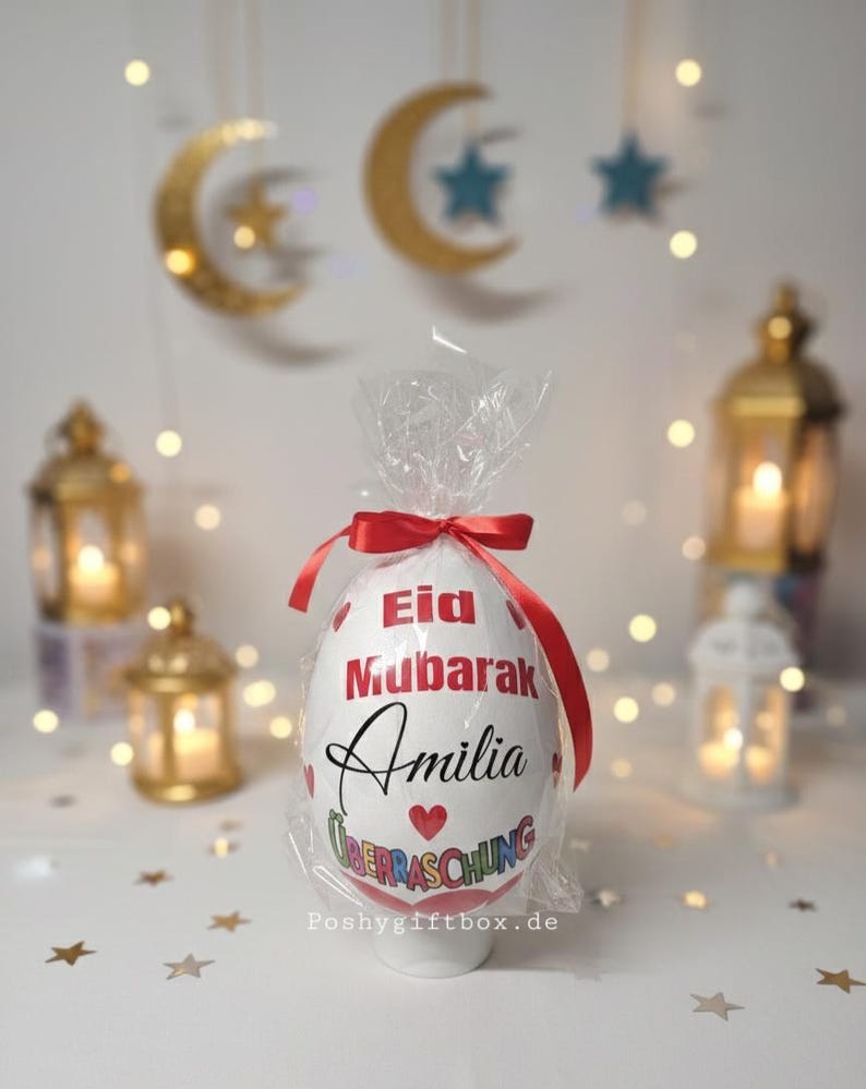 XXL personalisiertes Überraschungsei Eid Mubarak /Ramadan Geschenk/Ü-Ei Happy Bayram/Islamisches Geschenk/hayirli Bayramlar/ 5