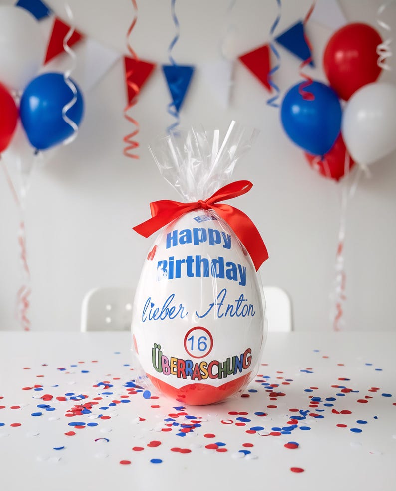 Personalisiertes XXL Überraschungsei /Ü-Ei/XXL Überraschungsei mit Motiven/18 Geburtstag /Geschenk Geburtstag/11 Designs/Weihnachtsgeschenk Wie Bild 10