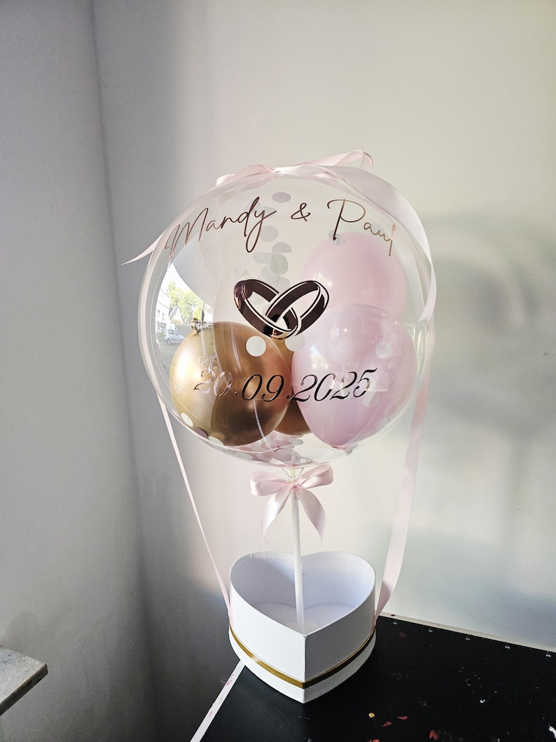 Ballongeschenk HOCHZEIT/Geschenk zum Hochzeitstag/Verlobungsgeschenk/Just Married/Hochzeitsgeschenk/Ballongrüß /Geldgeschenk Hochzeit image 9