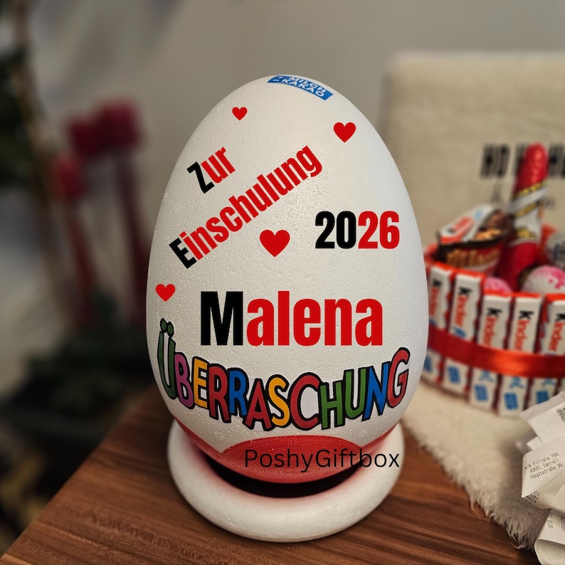Personalisiertes XXL berraschungsei zur Einschulung /Schulkind Überraschungsei/Abschiedsgeschenk Schule/1.Klasse Geschenk/9 Designs 4