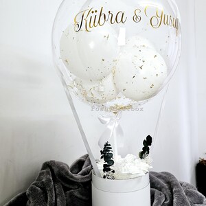 Ballongeschenk "Gold"/Geschenk zum Hochzeitstag/Verlobungsgeschenk/Just Married/Geburtstagsgeschenk/Hochzeitsgeschenk/Ballon mit Blumenbox image 5