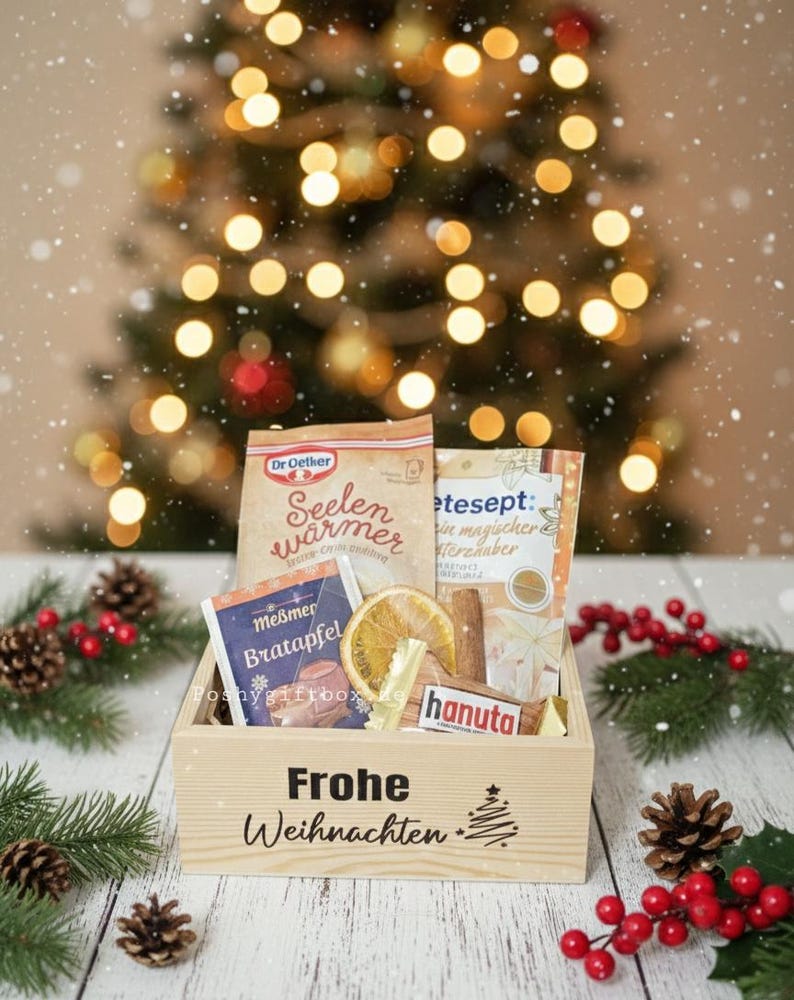 Geschenkkörbchen/Kleines Geschenk/Holz Geschenkkorb/Kleine Auszeit/Holzkorb/Kleines Dankeschön/Abschied Geschenk/Männer Wellness/Präsentkorb 5