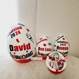 Personalisiertes XXL Überraschungsei SCHULKIND/XXL Überraschungsei Personalisiertes Geschenk / Ü-Ei befüllt /9 Designs/Einschulungsgeschenk
