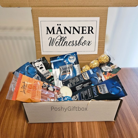 Männer Wellnessbox Personalisiert/Geschenk für Männer/4 Designs/Wellness Set für Freund/Weihnachten,Geburtstagsgeschenk für Ihn/Pflege Box