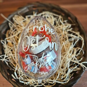 Acryl-Ei 14cm oder 16cm transparent ,teilbar/Ostereier Mit Schokoladen/Nutella Geschenk/Personalisierte Ostereier/Osterkorb/Geschenk Ostern image 4