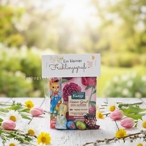 Geschenktüte Ostern/Ein kleiner Frühlingsgrüsse/Osternest/Kleines Geschenk/Ostergrüße/Ostergeschenk/Hasenpost/Osterpräsent/Mitbringsel image 2