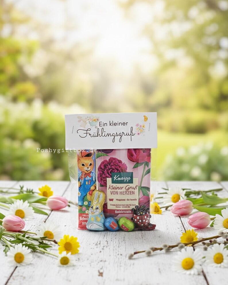 Geschenktüte Ostern/Ein kleiner Frühlingsgrüsse/Osternest/Kleines Geschenk/Ostergrüße/Ostergeschenk/Hasenpost/Osterpräsent/Mitbringsel image 2