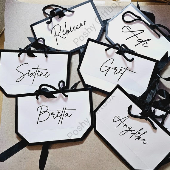 Geschenktaschen mit Namen/Eine Kleinigkeit Tüte/Geschenktüte /Geschenkverpackung JGA/Goodies Bag/JGA Beutel/Geschenktasche Geburtstag,Party