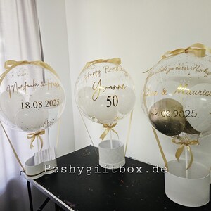 Ballon Geschenk mit Schokoladen und Trockenblumen/Personalisierte Balloons/Hochzeitsgeschenk/Happy Valentinstag/Geburtstagsgeschenk image 4