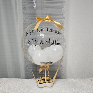 Ballon Geschenk mit Schokoladen und Trockenblumen/Personalisierte Balloons/Hochzeitsgeschenk/Happy Valentinstag/Geburtstagsgeschenk image 6