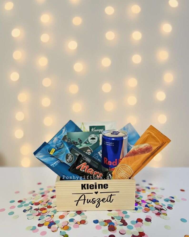 Geschenkkörbchen/Kleines Geschenk/Holz Geschenkkorb/Kleine Auszeit/Holzkorb/Kleines Dankeschön/Abschied Geschenk/Männer Wellness/Präsentkorb 3