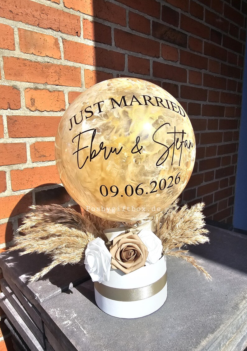 Ballon mit Acrlyfarben /Geschenk Hochzeit,Geburtstag,Abschluss,Abschied/Personalisierter Ballon/Individuelles Geschenk/Partydekoration 画像 8