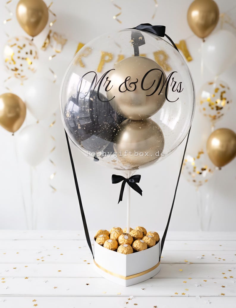Geburtstagsgeschenk/Hochzeitstag Geschenk/Ballongeschenk /Geschenk Frauen/Männer/Ballon personalisiert/Verlobungsgeschenk/Ballonbox/Ballons image 2