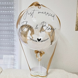 Ballongeschenk HOCHZEIT/Geschenk zum Hochzeitstag/Verlobungsgeschenk/Just Married/Hochzeitsgeschenk/Ballongrüß /Geldgeschenk Hochzeit