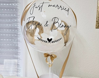 Ballongeschenk HOCHZEIT/Geschenk zum Hochzeitstag/Verlobungsgeschenk/Just Married/Hochzeitsgeschenk/Ballongrüß /Geldgeschenk Hochzeit