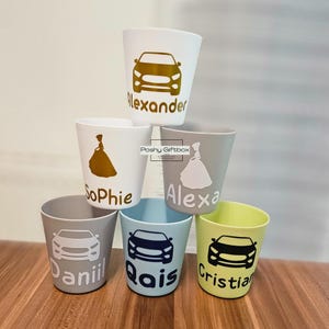 Kinder Becher personalisiert Kunststoff/ Trinkbecher Kindergeburtstag /Zahnputzbecher personalisiert / Becher Pastell,Bunt/ Zahnputzbecher