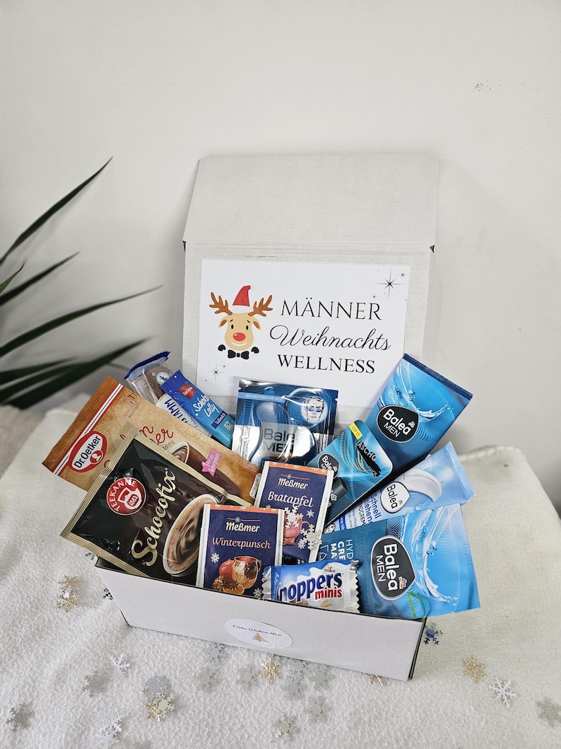 Männer Wellnessbox Personalisiert/Geschenk für Männer Weihnachten/Wellness Set Freund/Pflege Box/Papa/Bruder/Adventsbox/Nikolaus/Wohlfühl image 5