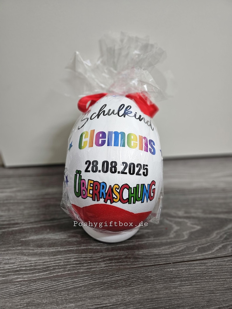 XXL berraschungsei/geschenk EINSCHULUNG/Geburtstag,Jugendweihe/Taufe/Erstkommunion/Abitur /Hochzeit Ü-ei /Geschenk / 3 Verschiedene Farben afbeelding 9