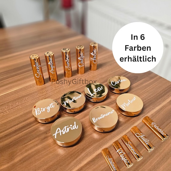 Lippenbalsam Personalisiert/Lippenpflege/kleines Geschenk Brautjungfer Trauzeugin JGA Freundin/ Lippenstift Gold,Rosegold/