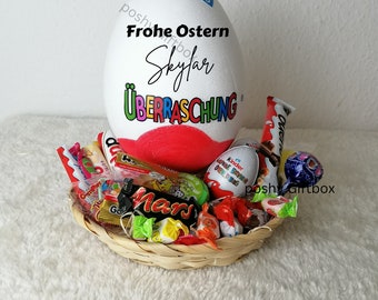 XXL Überraschungsei, personalisiert/Geschenkkorb/Valentinsgeschenk Set/ Geschenk Geburtstag,Ostern/Osterei/Osternest /Ü-ei /Osterkörbchen