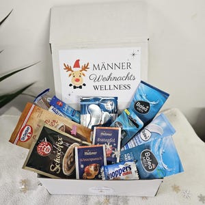 Männer Wellnessbox Personalisiert/Geschenk für Männer Weihnachten/Wellness Set Freund/Pflege Box/Papa/Bruder/Adventsbox/Nikolaus/Wohlfühl image 3