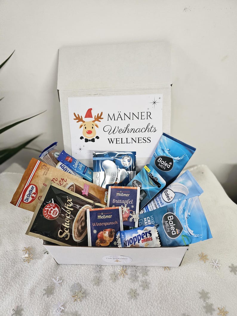 Männer Wellnessbox Personalisiert/Geschenk für Männer Weihnachten/Wellness Set Freund/Pflege Box/Papa/Bruder/Adventsbox/Nikolaus/Wohlfühl image 3