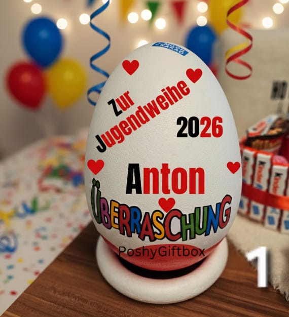XXL Überraschungsei/Geschenk Jugendweihe/Taufe/Erstkommunion/Geburtstag /Ü-ei /Jugend/11 DESIGNS/1.Heilige Kommunion Geschenk