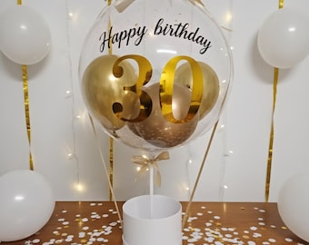 Geburtstagsgeschenk/ 18,30,40,50/Hochzeitstag Geschenk/Ballongeschenk Valentinstag/Ballon personalisiert/Verlobungsgeschenk/roségoud en goud