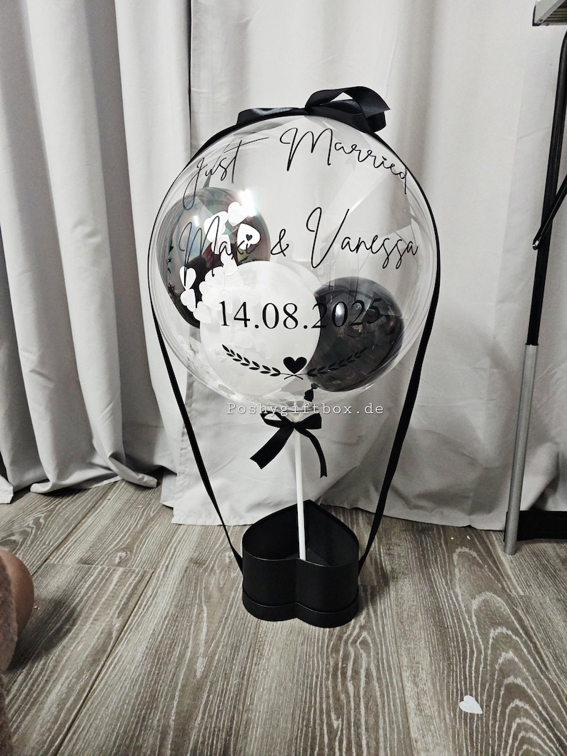 Ballongeschenk HOCHZEIT/Geschenk zum Hochzeitstag/Verlobungsgeschenk/Just Married/Hochzeitsgeschenk/Ballongrüß /Geldgeschenk Hochzeit image 5