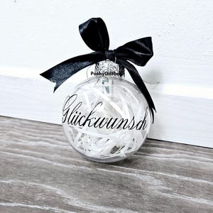 Wunscherfüller/Geldgeschenk Gutschein/Geldgeschenk Geburtstag/Weihnachtskügel personalisiert/Geld verschenken/Geld verpacken/Glückwunsch Weiss