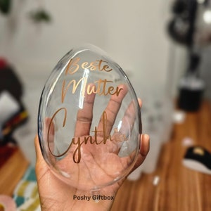 Acryl-Ei 14cm oder 16cm transparent ,teilbar/Ostereier Mit Schokoladen/Nutella Geschenk/Personalisierte Ostereier/Osterkorb/Geschenk Ostern image 3