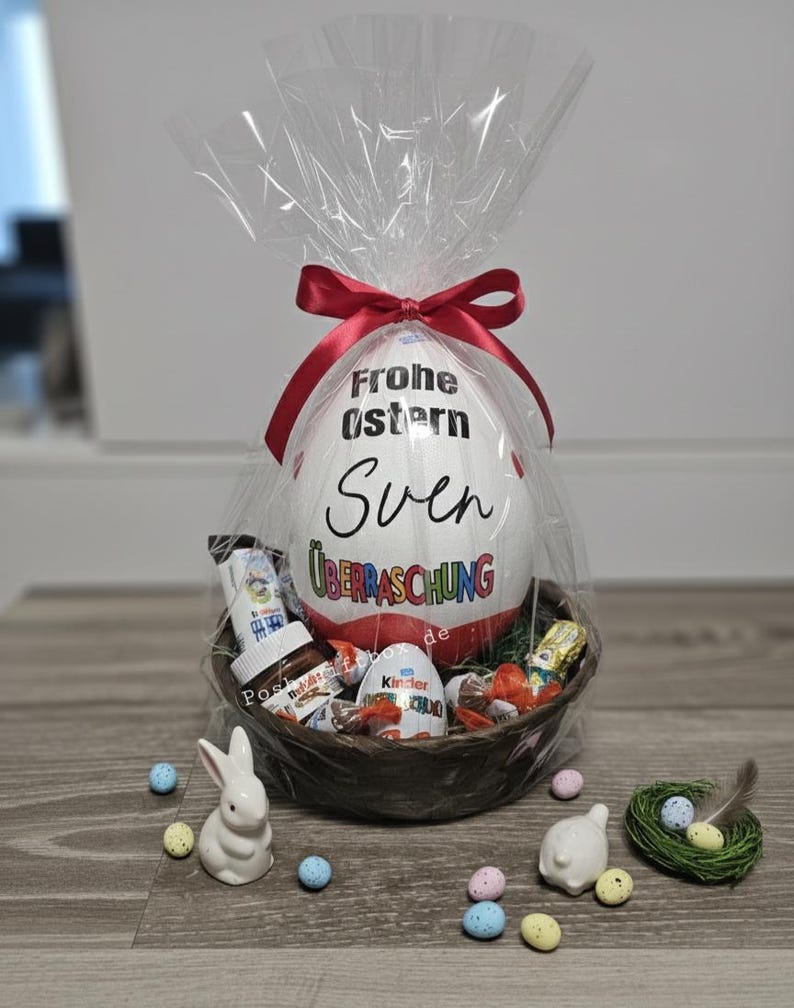 XXL Überraschungsei im Osternest/Ostereier Personalisiert,mit Füllung/Eiersuche Ostern/Osternest /Ü-ei /Osterkörbchen/Riesen Ostereier zdjęcie 2