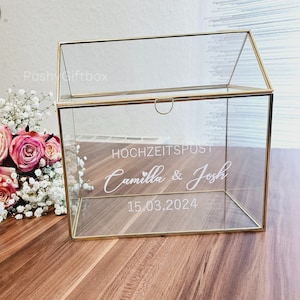Hochzeitsbox für Karten ,Geldgeschenke/Glaskartenbox Hochzeitspost/Glasbox Hochzeit/ Hochzeitspost Glasbox oder Sticker/ Hochzeitskartenbox image 10