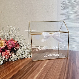 Hochzeitsbox für Karten ,Geldgeschenke/Glaskartenbox Hochzeitspost/Glasbox Hochzeit/ Hochzeitspost Glasbox oder Sticker/ Hochzeitskartenbox image 8