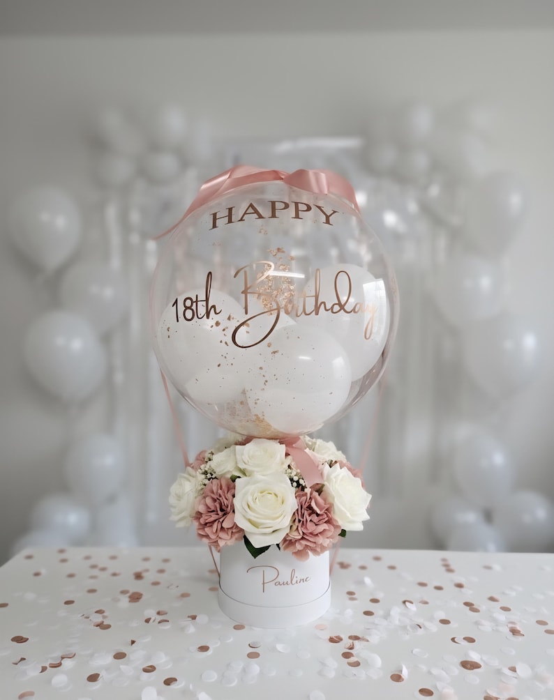 Ballongeschenk/Ballon personalisiert /Geschenk zur Hochzeit/Geburtstagsgeschenk/Geschenk Frauen/Geschenk Muttertag/Geschenkbox/Ballonbox image 1