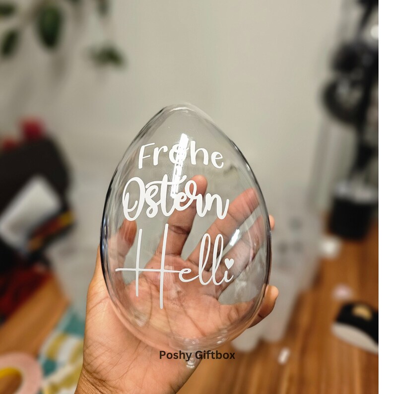 Acryl-Ei 14cm oder 16cm transparent ,teilbar/Ostereier Mit Schokoladen/Nutella Geschenk/Personalisierte Ostereier/Osterkorb/Geschenk Ostern image 2