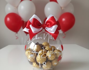 18cm klare befüllbare Acrylkugel/Geschenkverpakung/Wellness set/Geschenkbox personalisiert/XXL Weihnachtskugel/Geschenkbox Mit Namen